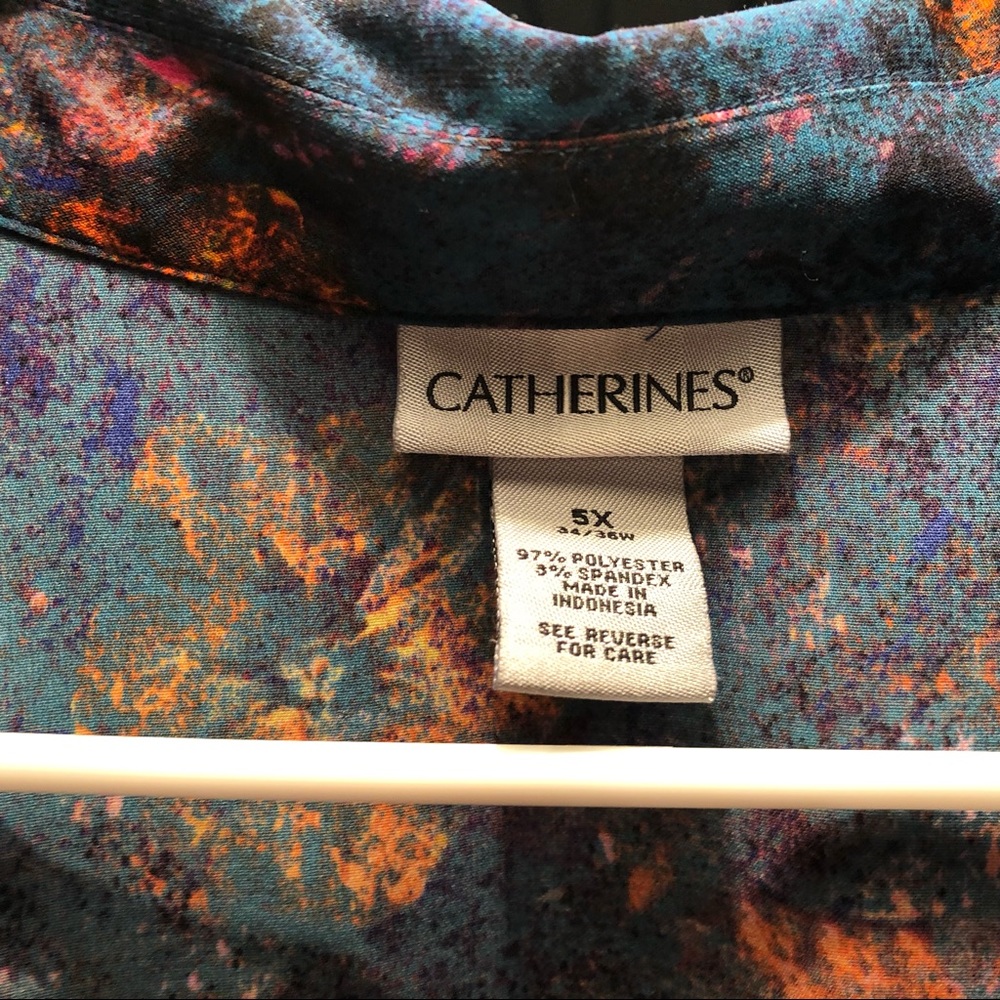 Catherine’s 5x Patterned Button Down Shirt. Gold,… - image 5